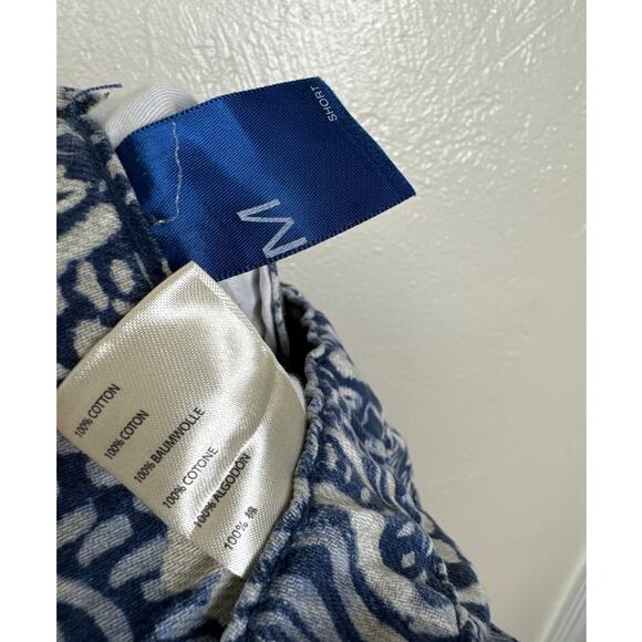 ANTHROPOLOGIE Pilcro The Striped Scrunchie Shorts Blue Motif M - Picture 7 of 7